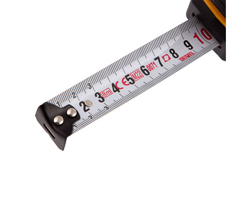 Рулетка 8м х 25мм, двухкомп. корпус, кнопка-пауза Denzel