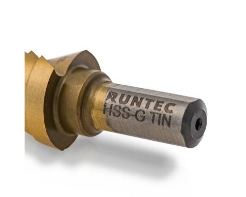 Сверло ступенчатое 4-22 мм, 10 ступеней, HSS-TiN RUNTEC RT-DS4-22-10