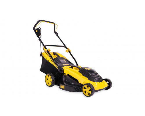 Газонокосилка эл. CHAMPION EM4118 (1,8 кВт пласт.+ткань травосб. 50л ширина 420мм 25-75мм, 13кг) (EM4118)