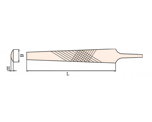 Напильник полукруглый 30х350мм BeCu искробезопасный 218-1010, HORTZ