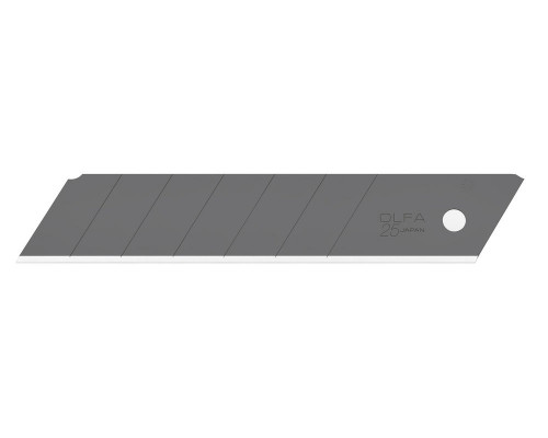 Черные сегментированные лезвия EXCEL BLACK 25 мм, 20 шт, в пластиковом кейсе + блистер, особо острые OLFA OL-HBB-20