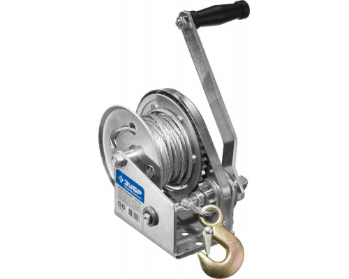 Лебёдка ручная барабанная подъёмная тросовая 0.5 т, 8 м ЗУБР Профессионал 43117-0.5