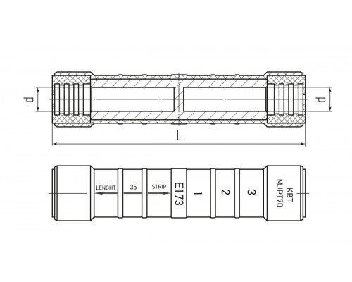 Гильза изолированная герметичная ГИФ (MJPT) 16 (КВТ) (103148)