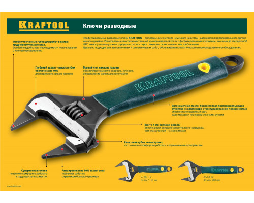 Ключ разводной SlimWide Ultra, 200/38 мм (27263-20) KRAFTOOL