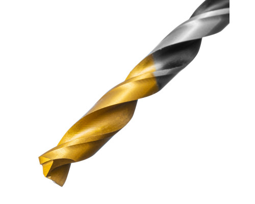 Сверло спиральное по металлу 6 x 93мм, Р6М5, Golden Tip, многогранная заточка Denzel (718278)