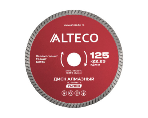 Диски алмазные по граниту турбо 125*22,23 ALTECO, шт