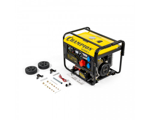 Генератор CHAMPION GG7501E-3 (PRO 400В7,5/8,1кВАcosф=0,8 15лс25л230/12В84,2кг,эл.стартер,счетч.колес (GG7501E-3)