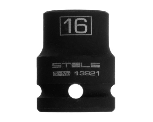 Головка ударная шестигранная, 16 мм, 1/2, CrMo Stels