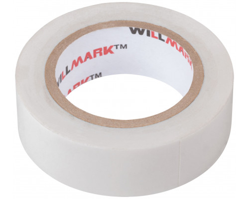 Изолента ПВХ самозатухающая WILLMARK 19 мм х 0,15 мм х 10 м ( белая ) (11013)