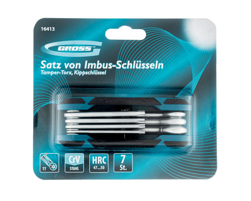 Набор ключей имбусовых Tamper-Torx , складные, 8 шт, CrV Gross (16413)