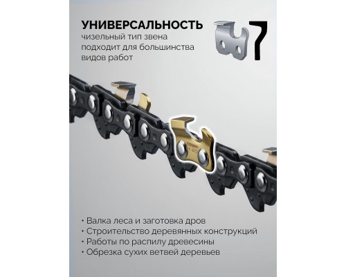 STEHER тип 23, 20 см, шаг 1/4?, паз 1.1 мм, 45 звеньев, цепь (75323-20)