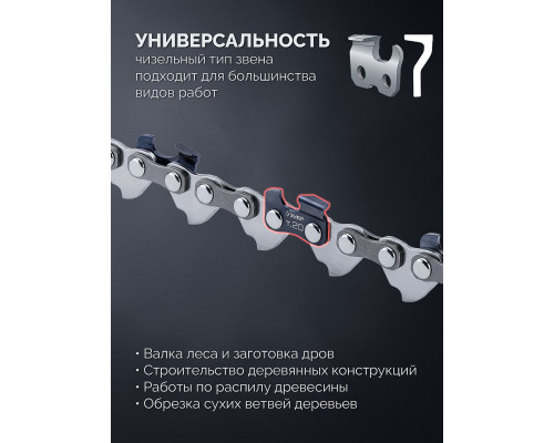 ЗУБР тип 20, 10 см, шаг 3/10?, паз 1.1 мм, 28 звеньев, цепь (71320-10)