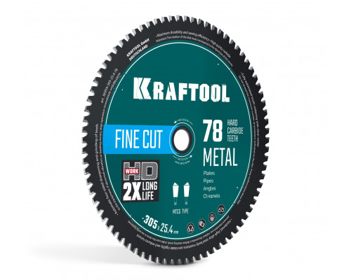 Диск пильный по металлу и стали Metal Cut, 305 х 25.4 мм, 78Т KRAFTOOL 36954-305-25.4-78