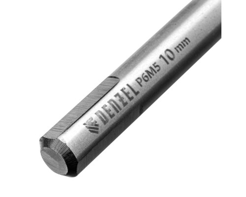 Сверло спиральное по металлу 10 x 133мм, Р6М5, Golden Tip, многогранная заточка Denzel (718285)