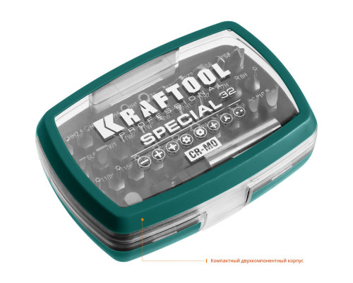 Набор специальных бит Special-32, с адаптером, 32 шт KRAFTOOL 2610-H32