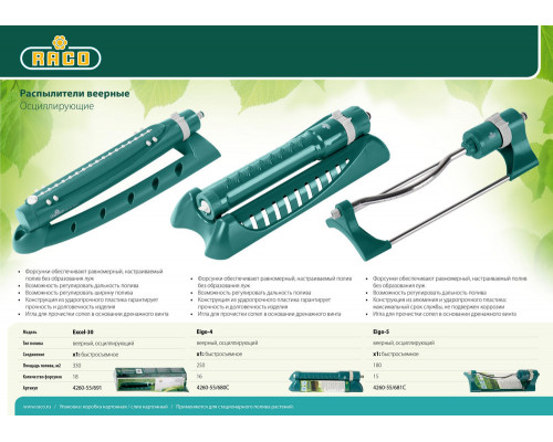 Веерный распылитель Excel-301, 18 форсунок RACO 4260-55/691