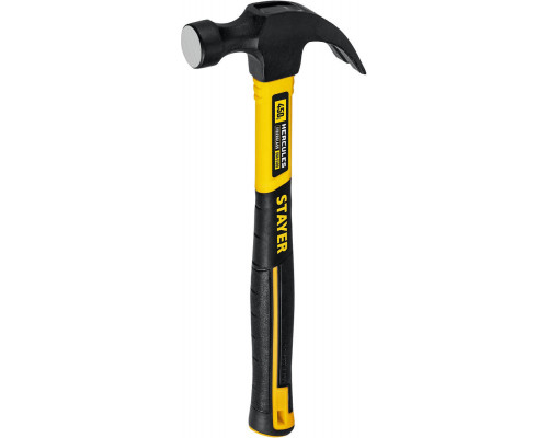 Молоток-гвоздодёр столярный Hercules, 450 г, с фиберглассовой рукояткой STAYER Professional 2026-450_z02