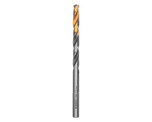 Сверло спиральное по металлу 5,5 x 93мм, Р6М5, Golden Tip, многогранная заточка Denzel (718277)