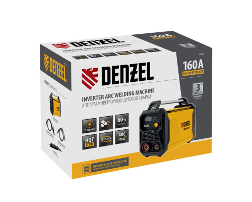 Аппарат инвертор. дуговой сварки DM-160 Standart, 160 А, ПВ 60% Denzel (94323)