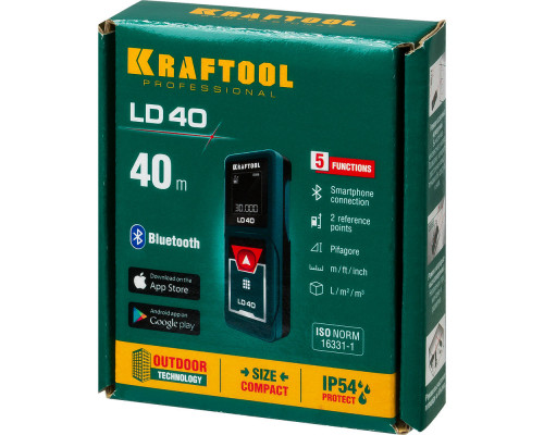 Дальномер лазерный 5 см - 40 м LD-40 KRAFTOOL 34763