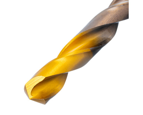 Набор сверл по металлу, 1-10 мм, Р6М5К8-TiN, Golden Tip, 19 шт Denzel (723008)