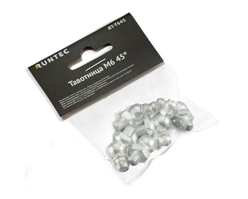 RUNTEC RT-T645 Тавотница M6 45°, комплект 5 штук (RT-T645)