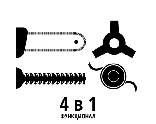 Высоторез-коса акк.4 в одном Einhell GE-LM 36/4in1 Li,2х18В,коса нож/леска,кусторез,ц.пила,без АКК (3410901)