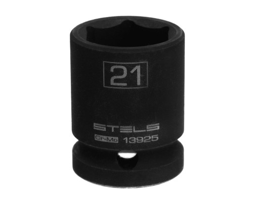 Головка ударная шестигранная, 21 мм, 1/2, CrMo Stels