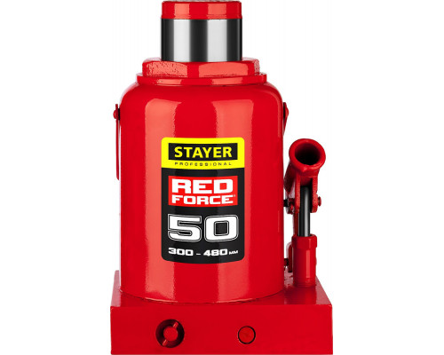 Домкрат бутылочный гидравлический 50 т, 300 - 480 мм RED FORCE Professional STAYER 43160-50