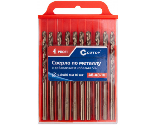 Сверло по металлу Cutop Profi с кобальтом 5%, 4,8 x 86 мм (10 шт) (48-48-10)