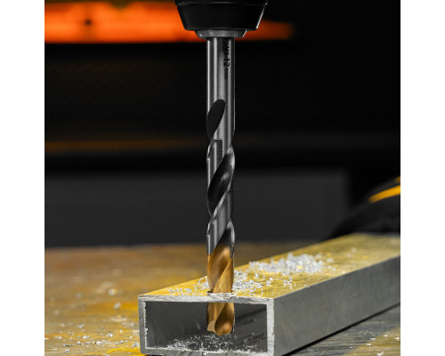 Сверло спиральное по металлу 12 x 151мм, Р6М5, Golden Tip, многогранная заточка Denzel (718287)