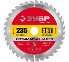 Диск пильный по дереву Оптимальный рез, 235 х 32/30 мм, 36T ЗУБР 36912-235-32-36_z01