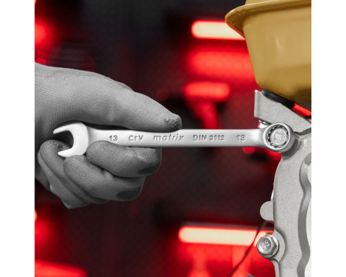 Ключ комбинированный, 13 мм, CrV, матовый хром Matrix