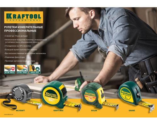 Рулетка 5 м х 25 мм Grand KRAFTOOL 34022-05-25
