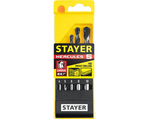 Набор сверл по бетону Hercules, 5 шт: d 4-5-6-8-10 мм STAYER Professional 2915-H5_z01