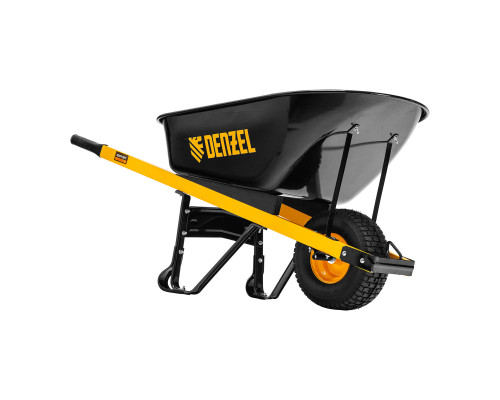 Тачка строительная, усиленная, объем 140 л, 230 кг, колесо 15х6.00-6 Denzel (68999)