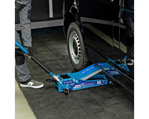 Домкрат гидравлический подкатной 3 т, быстрый подъем, Low profile quick lift, 75-505 мм, профессиональный STELS