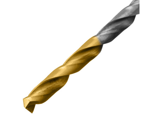 Набор сверл по металлу, 1-10 мм, Р6М5-TiN, Golden Tip, 19 шт Denzel (723003)