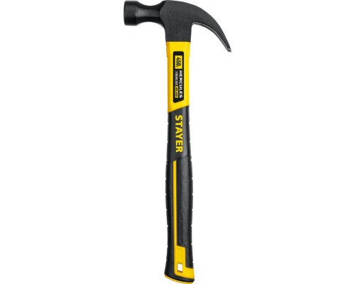 Молоток-гвоздодёр столярный Hercules, 450 г, с фиберглассовой рукояткой STAYER Professional 2026-450_z02
