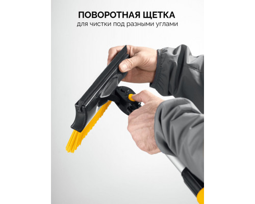 Щётка телескопическая с поворотной головой и водосгоном от снега автомобильная 990-1445 мм STAYER 61042-145
