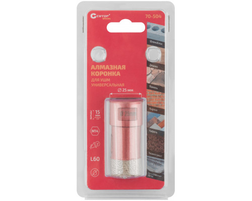 Коронка алмазная универсальная для УШМ CUTOP Special 25 х 15 х М14 х 60 мм (70-504)