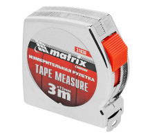 Рулетка Chrom,3 м x 13 мм,хромированный корпус Matrix