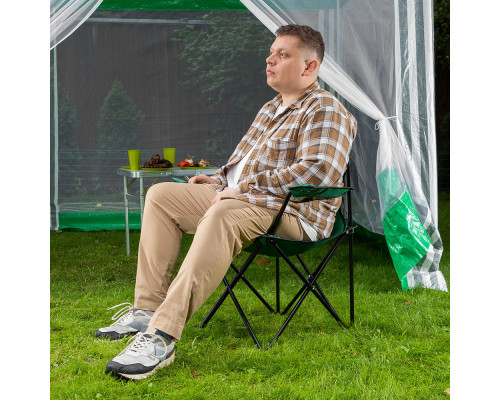Стул складной с подлокотниками и подстаканником 81 х 51 х 86 см Camping Palisad (69608)
