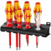 Набор отвёрток 7 пр. пробник подставка PZ 1-2 SL 2.5-3.5-4-5.5 Rack VDE серия 160 i/165 i/7 Wera WE-006148