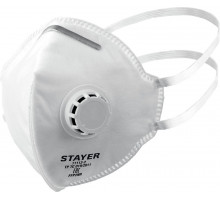 Полумаска фильтрующая FV-95, класс защиты FFP2, плоская, с клапаном выдоха STAYER 11113-2_z01