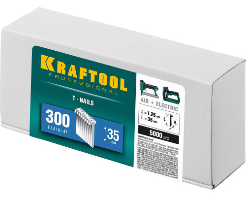 Гвозди тип 300 (47/J/F), 35 мм, калибр 18GA, 5000 шт KRAFTOOL 31785-35