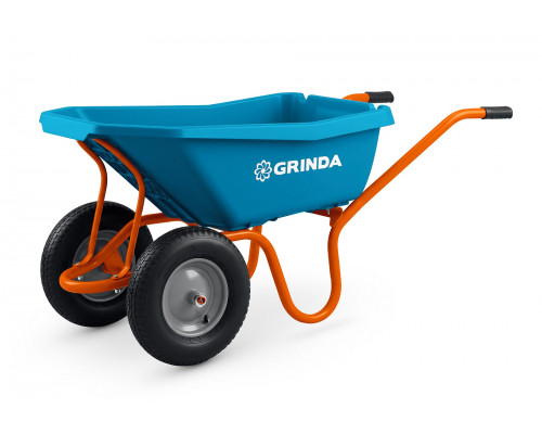GRINDA GP-22, ударопрочный пластиковый кузов, 110 л, 220 кг, двухколесная, пневматические колеса, тачка садовая PROLine (422406)