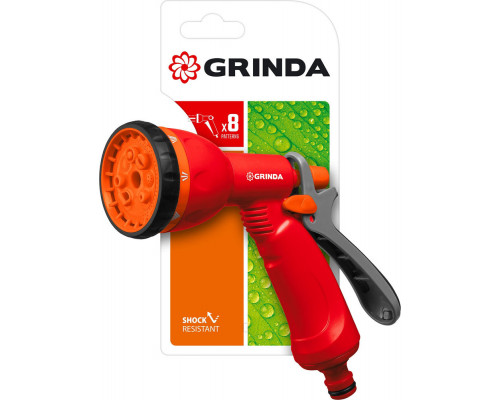 Поливочный пистолет P-8, 8 режимов, курок сзади, пластиковый GRINDA 8-427370_z02