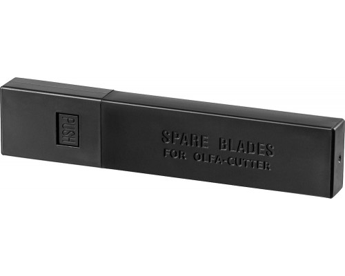 Черные сегментированные лезвия EXCEL BLACK 18 мм, 10 шт, в пластиковом кейсе + блистер, особо острые OLFA OL-LBB-10B