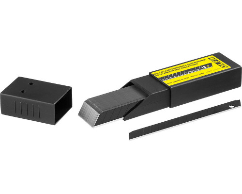 Черные сегментированные лезвия EXCEL BLACK 9 мм, 50 шт, в пластиковом кейсе + блистер, особо острые OLFA OL-ABB-50B
